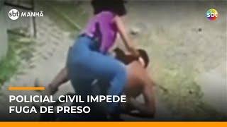 Policial civil impede fuga de suspeito em hospital no Ceará | #SBTManha