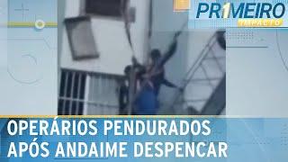 Andaime despenca e deixa dois trabalhadores pendurados em prédio | Primeiro Impacto (20/10/23)