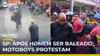 SP: Motoboys protestam por segurança após homem ser baleado na cabeça na 25 | #PrimeiroImpacto