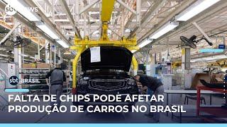 Escassez de chips ameaça produção de carros no Brasil | #SBTBrasil