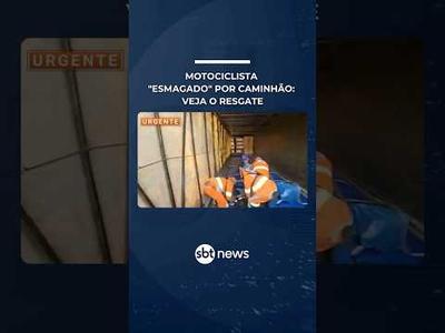 Veja como motociclista “esmagado” saiu debaixo de carreta após acidente em SP | #SBTManhã