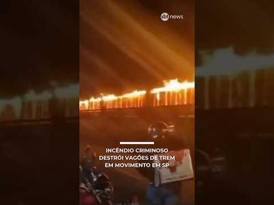 Trem carregado com celulose pega fogo em Cubatão (SP) e assusta moradores | #SBTNews