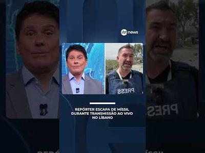 Repórter escapa de míssil durante transmissão ao vivo no sul do Líbano | #SBTBrasil