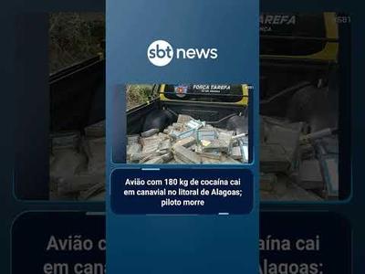 Avião com 180 kg de cocaína cai em canavial no litoral de Alagoas; piloto morre | #SBTBrasil