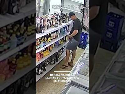 Câmera flagra homem furtando garrafa e escondendo na cueca em mercado | #PrimeiroImpacto