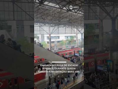 Passageiro pula de escada rolante durante queda coletiva na estação Brás, em SP