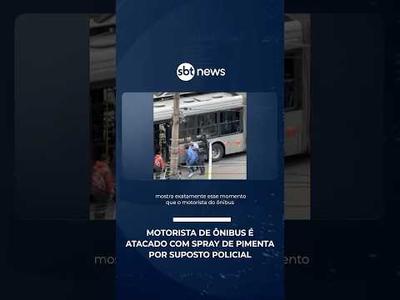 Motorista de ônibus é atacado com spray por suposto policial em SP após colisão | #SBTNoticias