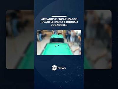 Assaltantes encapuzados interrompem torneio de sinuca transmitido ao vivo | #PrimeiroImpacto