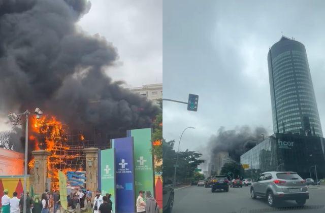 Incêndio de grandes proporções atinge Museu da Casa Brasileira, em São Paulo