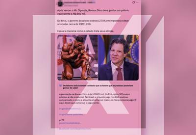 Imposto sobre prêmio de fisiculturista Ramon Dino é retido nos EUA e pode ser compensado no Brasil