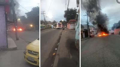 Ônibus são tomados e usados para bloquear ruas no Rio