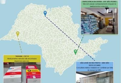 Fiscalização encontra rachaduras, consultório em contêiner e distribuição de remédio vencido em unidades de saúde