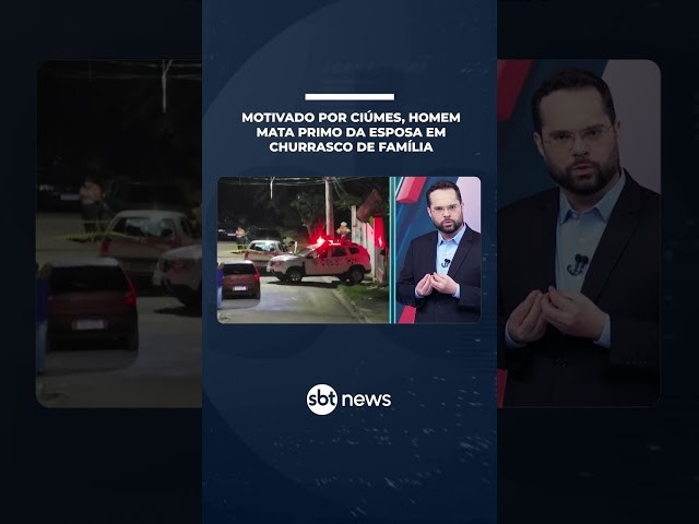 Motivado por ciúmes, homem mata primo da esposa em churrasco de família | #SBTNotícias