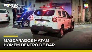Criminosos mascarados invadem bar e matam homem em Diadema (SP) | #PrimeiroImpacto Criminosos mascarados invadem bar e matam homem em Diadema (SP) | #PrimeiroImpacto