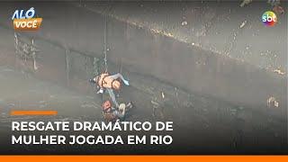 SP: Mulher é empurrada em rio e Bombeiros realizam resgate dramático | #AloVoce SP: Mulher é empurrada em rio e Bombeiros realizam resgate dramático | #AloVoce