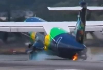 Ao pousar, avião bate cauda na pista de aeroporto em Recife (PE) Ao pousar, avião bate cauda na pista de aeroporto em Recife (PE)