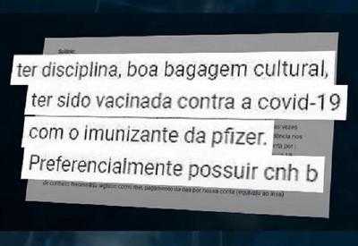 Vaga de emprego para governanta exige vacina da Pfizer Vaga de emprego para governanta exige vacina da Pfizer