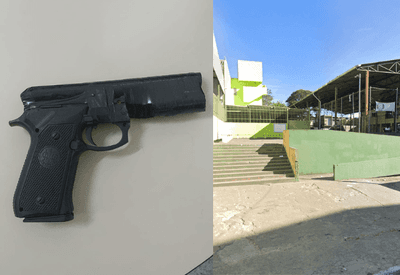 Aluno de 15 anos é flagrado com simulacro de arma em escola na zona sul de SP Aluno de 15 anos é flagrado com simulacro de arma em escola na zona sul de SP