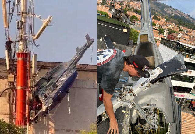 Vídeo: Helicóptero com turistas cai na Colômbia e deixa ferido Vídeo: Helicóptero com turistas cai na Colômbia e deixa ferido