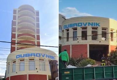 Hotel de 10 andares desaba na Argentina; bombeiros buscam soterrados Hotel de 10 andares desaba na Argentina; bombeiros buscam soterrados
