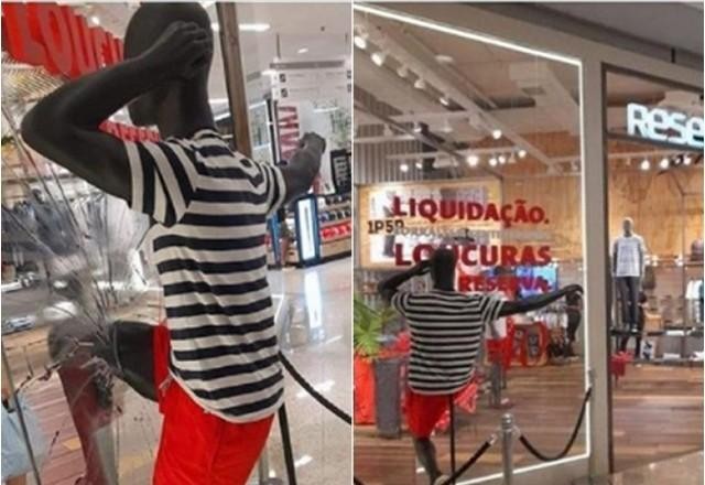 Imagem da noticia Loja é acusada de racismo após colocar manequim preto quebrando vidraça