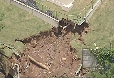 Temporal derruba muro e prédio na zona sul de SP corre risco de desabar Temporal derruba muro e prédio na zona sul de SP corre risco de desabar
