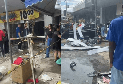 VÍDEO: Prédio comercial pega fogo e atinge três lojas na região metropolitana de BH VÍDEO: Prédio comercial pega fogo e atinge três lojas na região metropolitana de BH