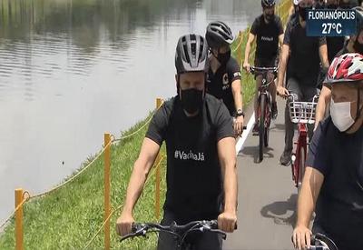 Revitalização da ciclovia do Rio Pinheiros é inaugurada em São Paulo Revitalização da ciclovia do Rio Pinheiros é inaugurada em São Paulo