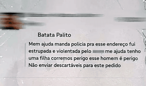 Pedido de socorro: vítima de violência sexual usa aplicativo de entregas para denunciar crime Pedido de socorro: vítima de violência sexual usa aplicativo de entregas para denunciar crime