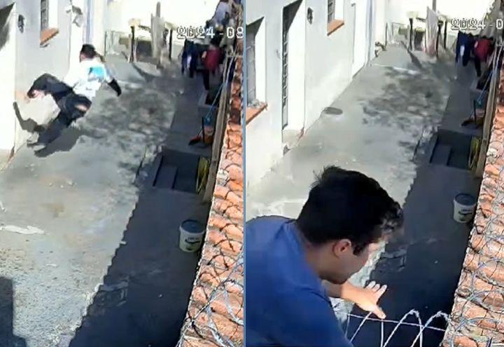 Flagra: Suspeitos caem de imóvel e de cerca elétrica durante fuga Flagra: Suspeitos caem de imóvel e de cerca elétrica durante fuga