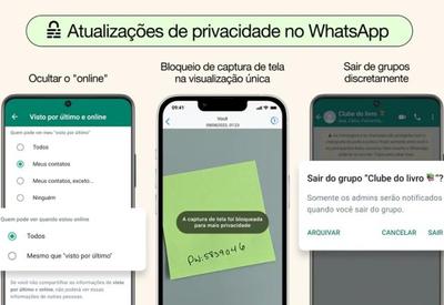 Usuários de WhatsApp podem sair de grupos 'em silêncio' e esconder status online Usuários de WhatsApp podem sair de grupos 'em silêncio' e esconder status online