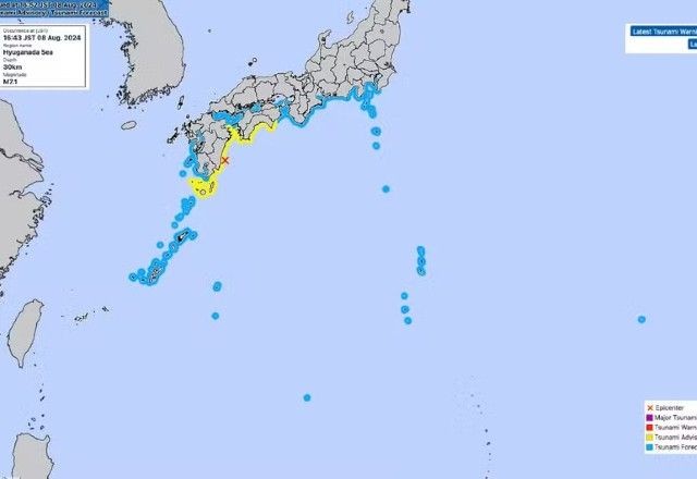 Imagem da noticia Japão emite alerta de tsunami após ser atingido por terremotos